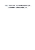 CPCT PRACTICE TEST QUESTIONS AND ANSWERS 100&percnt; CORRECT&excl;&excl;
