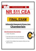 NR 511 CEA Final Exam &lpar;2026&rpar; &vert; Chamberlain Differential Diagnosis &ndash; Actual Questions &lpar;PDF&rpar;