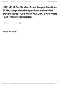 HRCI aPHR Certification Exam Sample Questions EXAM&comma; comprehensive questions and verified answers QUESTIONS WITH ACCURATE ANSWERS &vert; GET IT RIGHT &vert;20252026&excl;
