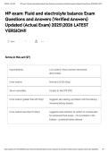 NP exam&colon; Fluid and electrolyte balance Exam Questions and Answers &lpar;Verified Answers&rpar; Updated &lpar;Actual Exam&rpar; 20252026 LATEST VERSION&excl;&excl;