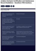 Aviation Mechanic Certification and Maintenance Record Guidelines &ndash; Questions With Solutions