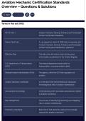 Aviation Mechanic Certification Standards Overview &ndash; Questions & Solutions