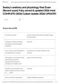 Seeley's anatomy and physiology final Exam &lpar;Recent exam&rpar; Fully solved & updated 2026 Most COMPLETE &lpar;2026&rpar; &lpar;Latest Update 2026&rpar; UPDATE&excl;&excl;