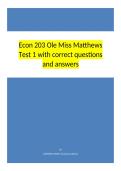 Econ 203 Ole Miss Matthews Test 1 with correct questions and answers