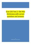 Econ 203 Test 2- Ole Miss McGinness with correct questions and answers&period;