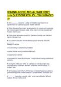 CRIMINAL JUSTICE ACTUAL EXAM SCRIPT 2026 QUESTIONS WITH SOLUTIONS GRADED A&plus;