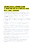 CRIMINAL JUSTICE COMPREHENSIVE EXAMINATION TEST 2026 FULL QUESTIONS AND CORRECT ANSWERS