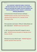 ALAT &lpar;ASSISTANT LABORATORY ANIMAL TECHNICIAN&rpar;  CERTIFICATION EXAM LATEST 2026-2027 ACTUAL EXAM WITH  COMPLETE QUESTIONS AND CORRECT DETAILED ANSWERS &lpar;100&percnt;  VERIFIED ANSWERS&rpar; &vert;ALREADY GRADED A&plus;&vert; &vert;&vert;PROFESSOR  VERIFIED&vert;&vert; &vert;&vert;BRANDNEW&excl;&excl;&excl;&vert;&vert;