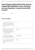 Home Inspector National EXAM fully solved & updated 2025-2026&lpar;latest version verified for accuracy&rpar; &lpar;Questions &plus; Answers&rpar; Solved 100&percnt; Correct&excl;&excl;