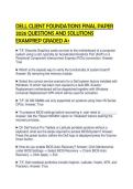 DELL CLIENT FOUNDATIONS FINAL PAPER 2026 QUESTIONS AND SOLUTIONS EXAMPREP GRADED A&plus;