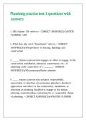 Plumbing practice test 1 questions with answers