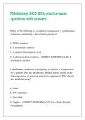 Phlebotomy 2025 NHA practice exam questions with answers &comma;