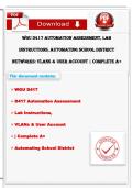 WGU D417 Automation Assessment&comma; Lab Instructions&comma; Automating School District Networks&colon; VLANs & User Account &vert; Complete A&plus; Guide
