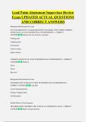 Lead Paint Abatement Supervisor Review  Exam UPDATED ACTUAL QUESTIONS  AND CORRECT ANSWERS