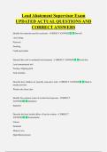 Lead Abatement Supervisor Exam  UPDATED ACTUAL QUESTIONS AND  CORRECT ANSWERS