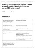 LETRS Unit 3 Exam Questions & Answers &vert; Latest Already Graded A&plus; &vert;Questions with Correct Answers 2026 latest update&excl;&excl;