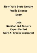 New York State Notary Public License Exam Study Guide 2026 &vert; NY Notary Practice Questions & Answers PDF