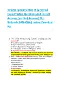 Virginia Fundamentals of Surveying  Exam Practice Questions And Correct  Answers &lpar;Verified Answers&rpar; Plus  Rationale 2026 Q&A&vert; Instant Download  Pdf 