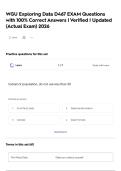 WGU Exploring Data D467 EXAM Questions with 100&percnt; Correct Answers &vert; Verified &vert; Updated &lpar;Actual Exam&rpar; 2026 
