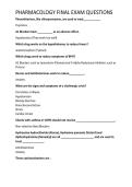 PHARMACOLOGY FINAL EXAM QUESTIONS LATEST 2026 QUESTIONS AND CORRECT VERIFIED ANSWERS GRADED A