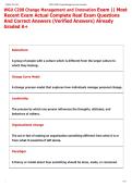 WGU C208 Change Management and Innovation Exam &vert;&vert; Most  Recent Exam Actual Complete Real Exam Questions  And Correct Answers &lpar;Verified Answers&rpar; Already  Graded A&plus;