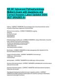 NR 507 Advanced Pathophysiology Midterm Exam with Questions and Correct Answers Latest Updated 2026-2027 GRADED A&plus;