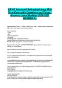 NR507 Advanced Pathophysiology Mid-Term Exam with Questions and Correct Answers Latest Updated 2026-2027 GRADED A&plus;