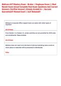 Wellcare ACT Mastery Exam - Broker &sol; Employee Exam &vert;&vert; Most  Recent Exam Actual Complete Real Exam Questions And Correct  Answers &lpar;Verified Answer&rpar; Already Graded A&plus; &vert; Success  Guaranteed&excl;&excl; Newest Exam &vert; Just Released&excl;&excl;  