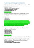  PHARMACOLOGY FINAL EXAM REVIEW QUESTIONS WITH VERIFIED SOLUTIONS LATEST UPDATE