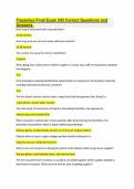 Fresenius Final Exam 243 Correct Questions and Answers&period;