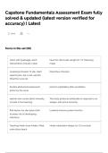 Capstone Fundamentals Assessment Exam fully solved & updated &lpar;latest version verified for accuracy&rpar; &vert; Latest