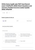 HOSA Home health aide TEST Most Recent exam COMPLETE &lpar;2026&rpar; EXAM Questions and Answers &lpar;Verified Answers&rpar; &lpar;Latest Update 2026&rpar; UPDATE&excl;&excl;