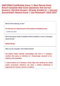 IAAP CPACC Certification Exam &vert;&vert; Most Recent Exam  Actual Complete Real Exam Questions And Correct  Answers &lpar;Verified Answer&rpar; Already Graded A&plus; &vert; Success  Guaranteed&excl;&excl; Newest Exam &vert; Just Released&excl;&excl; 2026-2027 