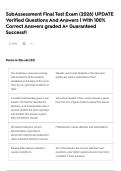 SubAssessment Final Test Exam &lpar;2026&rpar; UPDATE Verified Questions And Answers &vert; With 100&percnt; Correct Answers graded A&plus; Guaranteed Success&excl;&excl;