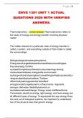 ENVS 1301 UNIT 1 ACTUAL  QUESTIONS 2026 WITH VERIFIED  ANSWERS&period; 