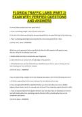 Florida Traffic Laws &lpar;Part 2&rpar; &ndash; Exam with Verified Questions and Answers