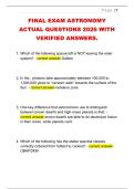 FINAL EXAM ASTRONOMY  ACTUAL QUESTIONS 2026 WITH  VERIFIED ANSWERS&period; 