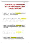 NURS 5315&colon; ADV PATHO EXAM 1  ACTUAL QUESTIONS 2026 WITH  VERIFIED ANSWERS&period; 
