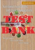 Test Bank for Nutritional Foundations and Clinical Applications&colon; A Nursing Approach&comma; 7th Edition by Marcia Nahikian‑Nelms&comma; Kathryn P&period; Sucher & Karen Lacey &ndash; Complete Chapter Questions & Answers
