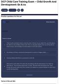 DCF Child Care Training Exam &ndash; Child Growth And Development&colon; Qs & As