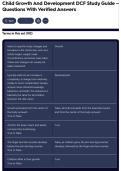 Child Growth And Development DCF Study Guide &ndash; Questions With Verified Answers