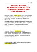NURS 5315 ADVANCED  PATHOPHYSIOLOGY UTA EXAM 1  ACTUAL QUESTIONS 2026 WITH  VERIFIED ANSWERS&period; 