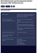 DCF Child Growth And Development &lpar;CGAD&rpar; &ndash; Questions With Verified Answers