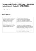 Pharmacology Practice HESI Exam  &ndash; Brand New &vert; Latest Already Graded A&plus; UPDATE 2026