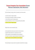 Texas Property Tax Consultant Exam Review &ndash; Practice Questions with Answers