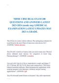 NBME CBSE ACTUAL TEST QUESTIONS AND ANSWERS &lpar;Quiz bank with all the correct answers&rpar; &lpar;usmle step 1&rpar; Medical examination