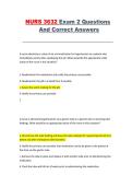 NURS 3632 Exam 2 Nursing Practice Questions and Answers