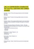 LING 301 COMPREHENSIVE EXAMINATION TEST 2026 FULL QUESTIONS AND CORRECT ANSWERS