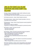 LING 301 TEST BANK 2026 SOLVED QUESTIONS AND EXAM SCRIPT FULL SOLUTION