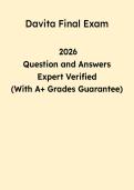 Davita Final Exam Questions & Answers 2026 &vert; Dialysis Practice Test PDF